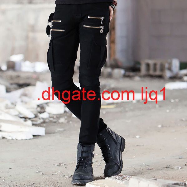 trendy men's boxer pleated elastic leg casual pants high street multi pocket zipper slim fitting overalls, Blue
trendy men's boxer pleated elastic leg casual pants high street multi pocket zipper slim fitting overalls, Blue