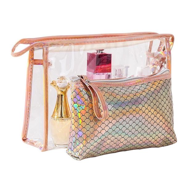 storage bags 2pcs/set fashion fish scales laser bag pvc waterproof cosmetic set for women travel make up sundries organizer
storage bags 2pcs/set fashion fish scales laser bag pvc waterproof cosmetic set for women travel make up sundries organizer