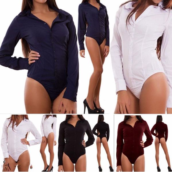 womens bodysuit long sleeve turn-down collar solid color button t-shirt jumpsuit romper summer slim office lady playsuit womens, Black;white
womens bodysuit long sleeve turn-down collar solid color button t-shirt jumpsuit romper summer slim office lady playsuit womens, Black;white