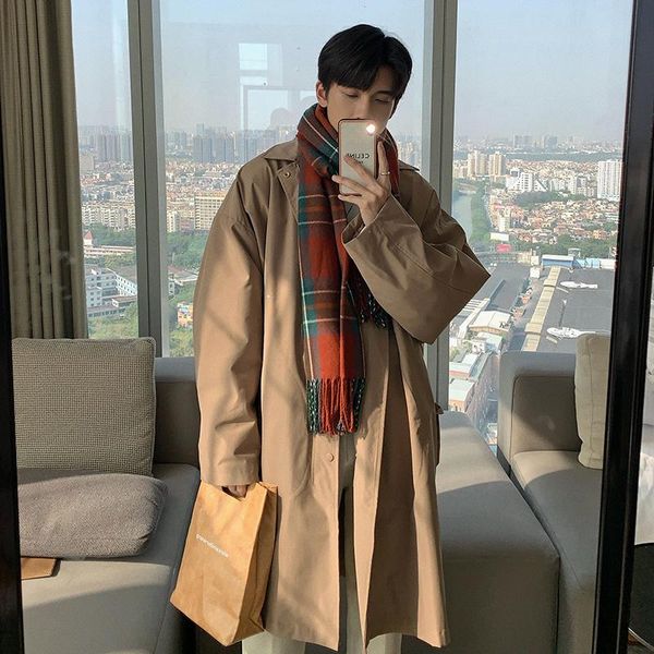 men's trench coats korean style casual loose vintage fashion cardigan long sleeve oversized moda hombre clothing db60fy, Tan;black
men's trench coats korean style casual loose vintage fashion cardigan long sleeve oversized moda hombre clothing db60fy, Tan;black