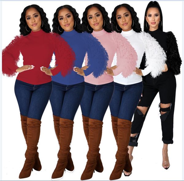 fleece patchwork t-shirts womens slim long sleeve o neck pullover spring autumn fall solid color all match women t shirts, White
fleece patchwork t-shirts womens slim long sleeve o neck pullover spring autumn fall solid color all match women t shirts, White