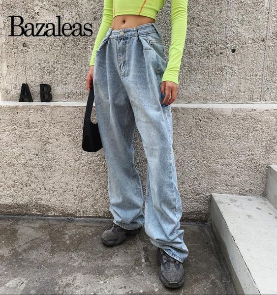 bazaleas streetwear loose straight punk women jeans vintage adjust waist jeans woman boyfriend for women1, Blue
bazaleas streetwear loose straight punk women jeans vintage adjust waist jeans woman boyfriend for women1, Blue