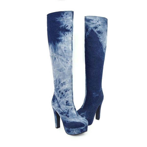 women 2021 at the knee-high fabric denim european seam and winter boots classic cross strap washing ul15, Black
women 2021 at the knee-high fabric denim european seam and winter boots classic cross strap washing ul15, Black