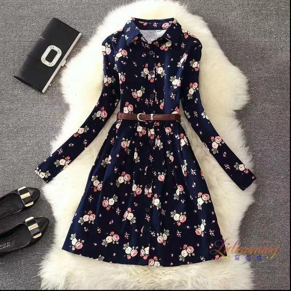 2021 spring autumn women dresses long sleeve vintage dress with belt print floral preppy dress casual elegant femininos vestidos, Black;gray
2021 spring autumn women dresses long sleeve vintage dress with belt print floral preppy dress casual elegant femininos vestidos, Black;gray