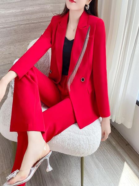 women's two piece pants luxury casual suit women korean fashion 2 red tuxedo oversize business attire ropa mujer clothing eg50xf, White
women's two piece pants luxury casual suit women korean fashion 2 red tuxedo oversize business attire ropa mujer clothing eg50xf, White