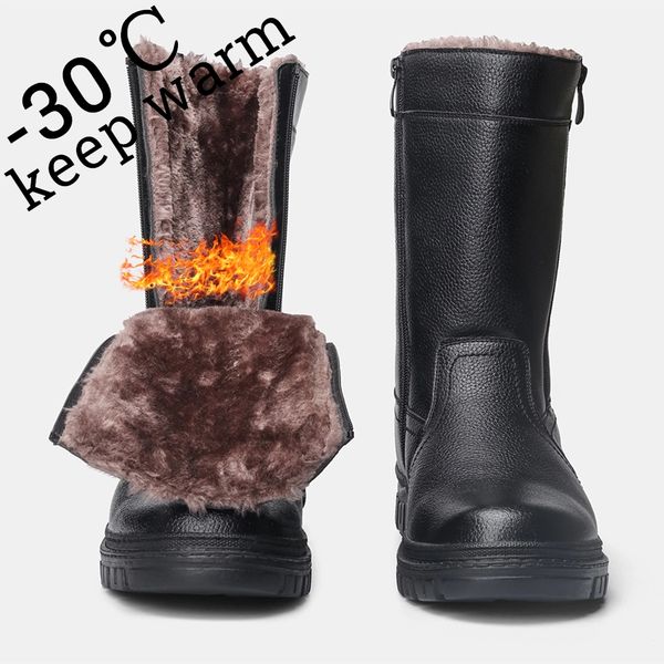 40~45 warmest snow boots men non-slip 2020 comfortable leather men winter boots, Black
40~45 warmest snow boots men non-slip 2020 comfortable leather men winter boots, Black