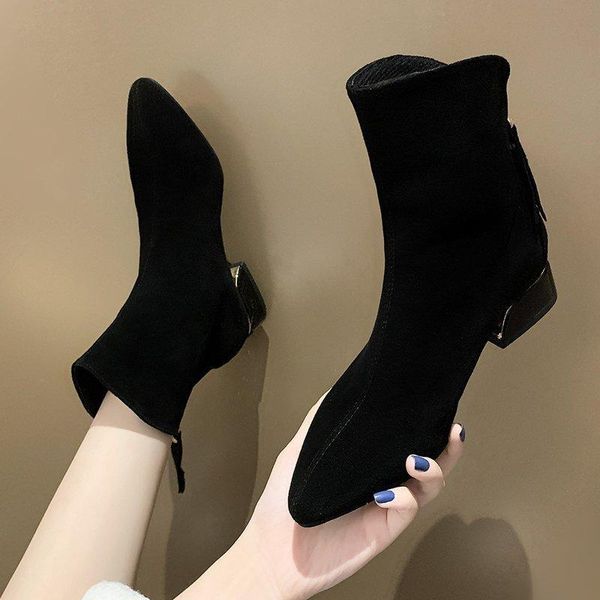brand women's shoes low heels booties winter footwear boots-women round toe fashion ladies 2020 pointy rubber mid-calf, Black
brand women's shoes low heels booties winter footwear boots-women round toe fashion ladies 2020 pointy rubber mid-calf, Black