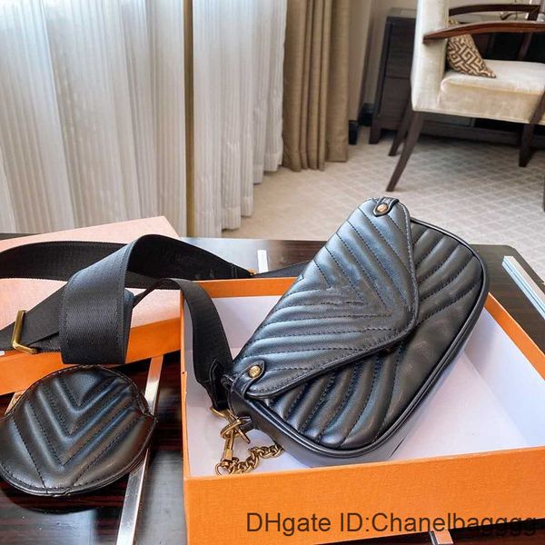 designer design 2020 fashion women's shoulder messenger chain real leather bag one set of two bags