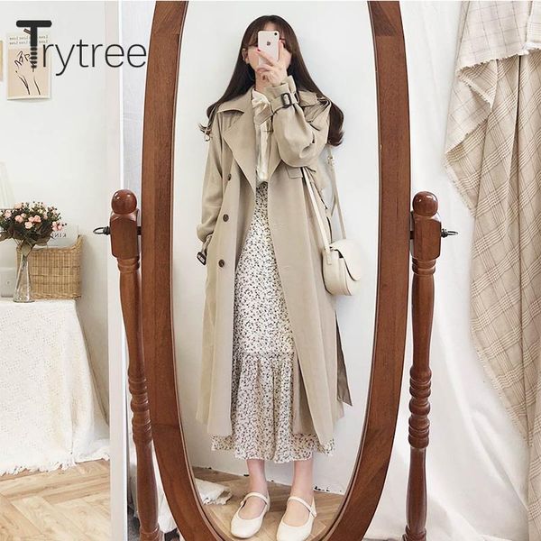trytree autumn winter woman trench coat casual turn-down collar doulble breasted belt long jacket office women's windbreakers, Tan;black
trytree autumn winter woman trench coat casual turn-down collar doulble breasted belt long jacket office women's windbreakers, Tan;black