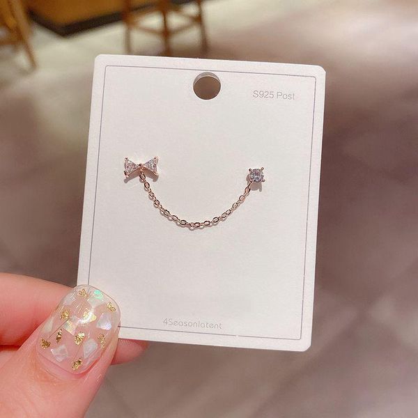 delicate 1pc two ear holes small stud earrings rose gold color cubic zirconia bowknot earrings for women girls, Golden;silver
delicate 1pc two ear holes small stud earrings rose gold color cubic zirconia bowknot earrings for women girls, Golden;silver