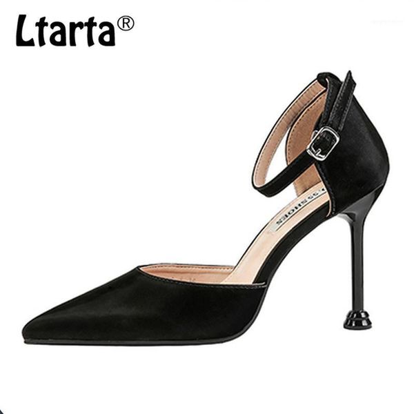 ltarta 9.5cm fashion pointed toe high heels satin women's sandals with a word with professional women's shoes lsj1, Black
ltarta 9.5cm fashion pointed toe high heels satin women's sandals with a word with professional women's shoes lsj1, Black