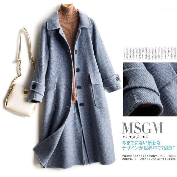 women's wool & blends winter woman coats 2021 autumn and high-end double-sided 100% coat loose long-sleeved woolen female jacket1, Black
women's wool & blends winter woman coats 2021 autumn and high-end double-sided 100% coat loose long-sleeved woolen female jacket1, Black