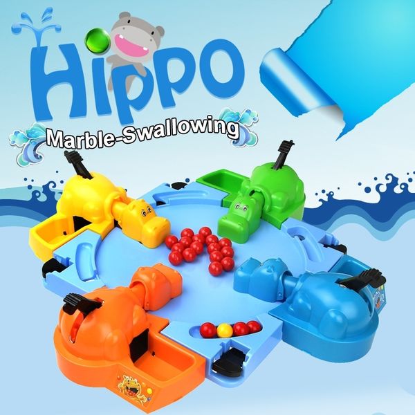 Funny Toy Feeding Hippo Balls Marble-swallowing Novelty Toy Hungry Hippo Deskgame For 4 Person New Fancy Toy For Children Y200428