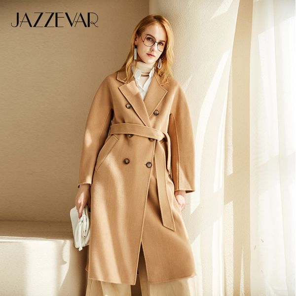 jazzevar 2020 atumn winter new arrival women hand-sewn double breasted coat double-faced wool outerwear for lady lj201109, Black
jazzevar 2020 atumn winter new arrival women hand-sewn double breasted coat double-faced wool outerwear for lady lj201109, Black