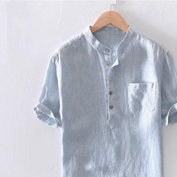 feitong mens cotton linen shirts blouse summer baggy stripe short sleeve button pocket breathable shirt men camisa femenina, White;black
feitong mens cotton linen shirts blouse summer baggy stripe short sleeve button pocket breathable shirt men camisa femenina, White;black