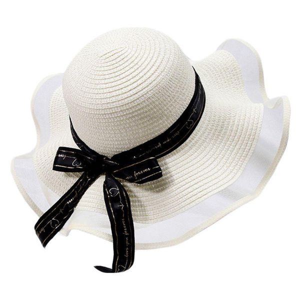wide brim hats women straw floppy sun hat mesh wavy ribbon bow sunscreen beach cap t8nb, Blue;gray
wide brim hats women straw floppy sun hat mesh wavy ribbon bow sunscreen beach cap t8nb, Blue;gray