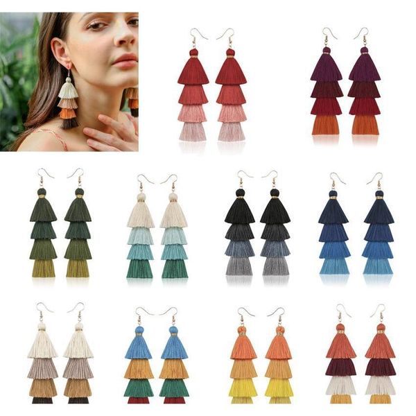 bohemia creative multilayer long tassel charm pendant earrings dangle handmade fringe eardrop metal female beach ear stud statement ape5l, Silver
bohemia creative multilayer long tassel charm pendant earrings dangle handmade fringe eardrop metal female beach ear stud statement ape5l, Silver