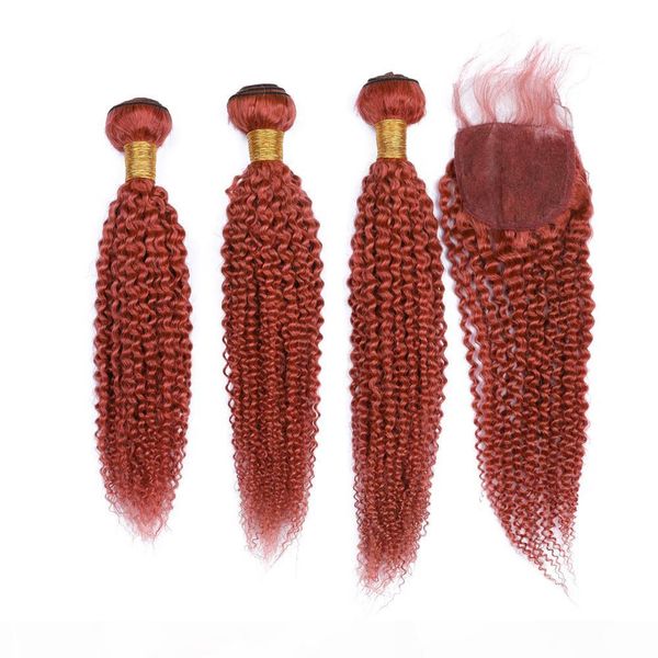 virgin indian dark orange human hair kinky curly bundles with closure 4pcs lot #350 red orange 4x4 lace closure with virgin hair weaves, Black;brown
virgin indian dark orange human hair kinky curly bundles with closure 4pcs lot #350 red orange 4x4 lace closure with virgin hair weaves, Black;brown