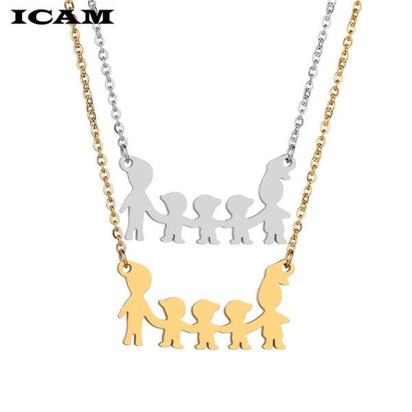 pendant necklaces icam 2021 fashion accessories gold color dad mom three sons necklace stainless steel simple family for gift, Silver
pendant necklaces icam 2021 fashion accessories gold color dad mom three sons necklace stainless steel simple family for gift, Silver