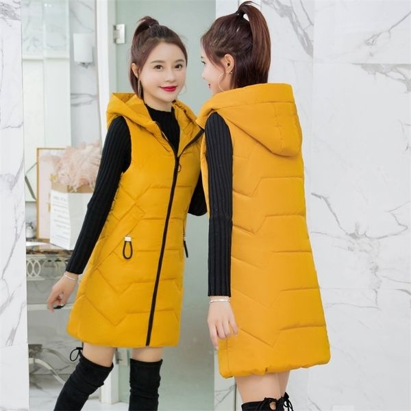 new women's vest winter jacket women black pockets zipper hooded vest female sleeveless vest plus size casual cotton long coat 201031, Black;white
new women's vest winter jacket women black pockets zipper hooded vest female sleeveless vest plus size casual cotton long coat 201031, Black;white