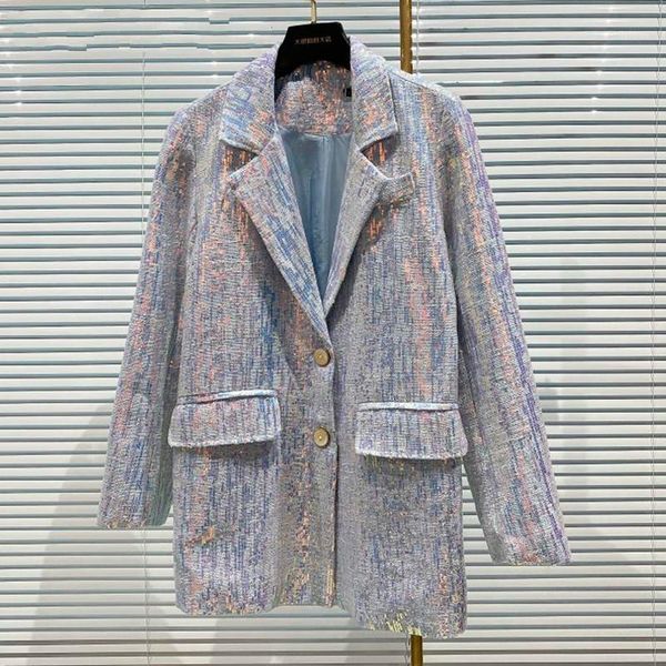 2020 autumn new long sleeve suit jacket female notched collar sequins tweed blazer women coat with pockets streetwear outerwear1, White;black
2020 autumn new long sleeve suit jacket female notched collar sequins tweed blazer women coat with pockets streetwear outerwear1, White;black