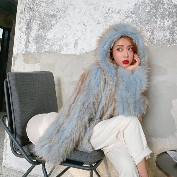 2021 women autumn winter faux raccoon fur outerwear female solid hooded long sleeve mid-long jacket female casual slim coat e2851, Black
2021 women autumn winter faux raccoon fur outerwear female solid hooded long sleeve mid-long jacket female casual slim coat e2851, Black