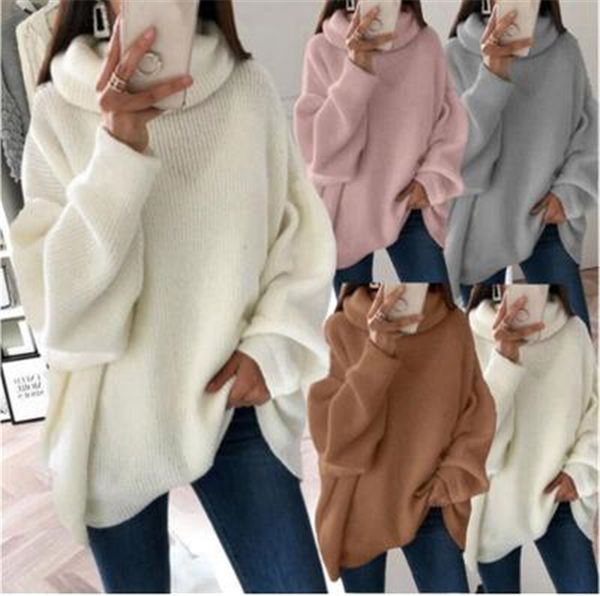 women knitting sweater fashion trend long sleeve high neck large size pullover female winter new solid color casual loose sweater, White;black
women knitting sweater fashion trend long sleeve high neck large size pullover female winter new solid color casual loose sweater, White;black