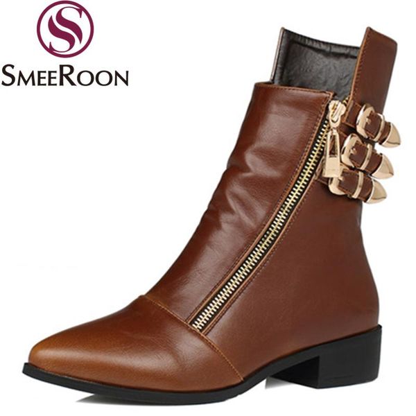 boots smeeroon 2021 fashion simple buckle women low heel pointed toe winter shoes pu leather 2 colors ankle, Black
boots smeeroon 2021 fashion simple buckle women low heel pointed toe winter shoes pu leather 2 colors ankle, Black