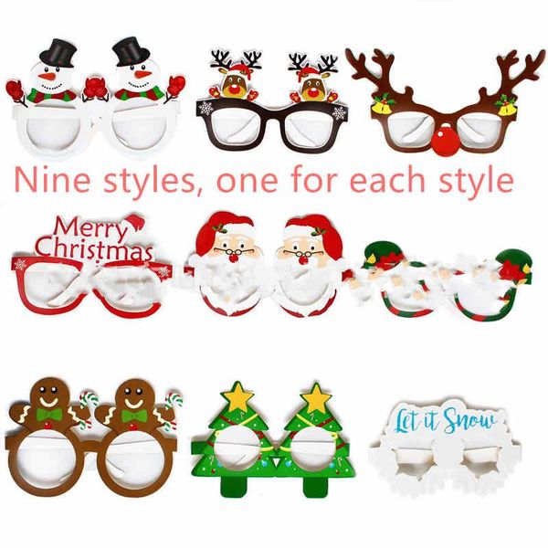 9pcs christmas glasses santa claus snowman snowflake tree elk paper glasses party p props 2020 christmas decoration for home
9pcs christmas glasses santa claus snowman snowflake tree elk paper glasses party p props 2020 christmas decoration for home