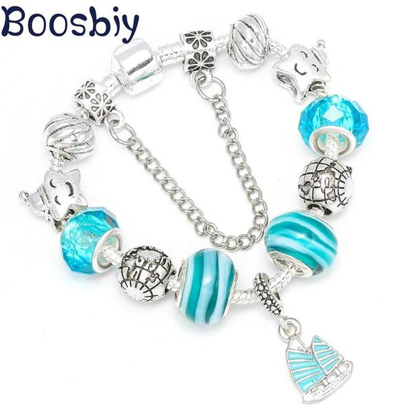 charm bracelets boosbiy vintage silver color snake chain with light blue sailboat pendants fits fine bracelet for women, Golden;silver
charm bracelets boosbiy vintage silver color snake chain with light blue sailboat pendants fits fine bracelet for women, Golden;silver