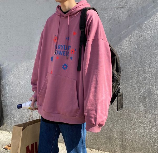 r08 * spring beautiful love theme hooded print loose sweater coat p58 limited 68, Black
r08 * spring beautiful love theme hooded print loose sweater coat p58 limited 68, Black