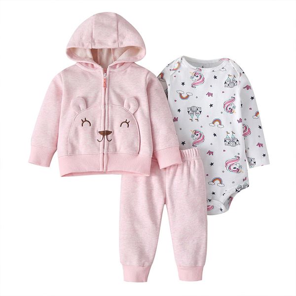 baby girl clothes set long sleeve cartoon rabbit hooded jacket+romper+pant 2021 spring newborn boy outfit 6- cotton lj201223, White
baby girl clothes set long sleeve cartoon rabbit hooded jacket+romper+pant 2021 spring newborn boy outfit 6- cotton lj201223, White