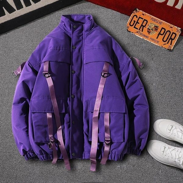 new winter jacket men warm thick hip hop streetwear parka coats mens casual padded jackets ribbons pockets solid color clothing, Black
new winter jacket men warm thick hip hop streetwear parka coats mens casual padded jackets ribbons pockets solid color clothing, Black