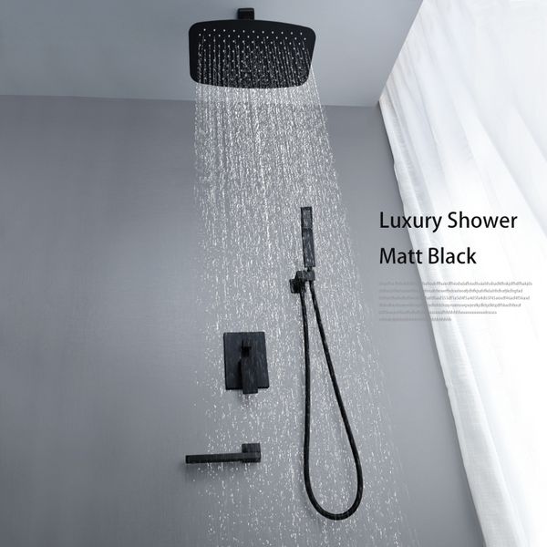 3 way water flow 304 stainless steel black tub spout valve 10" square rain shower faucet ceiling mounted handheld shower mixer tap
3 way water flow 304 stainless steel black tub spout valve 10" square rain shower faucet ceiling mounted handheld shower mixer tap