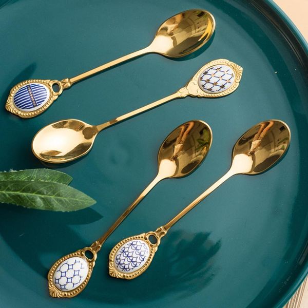 stainless steel spoons inlay ceramic handle coffee scoop vintage gold color dessert spoon elegant fashion cake scoop h jlluav
stainless steel spoons inlay ceramic handle coffee scoop vintage gold color dessert spoon elegant fashion cake scoop h jlluav