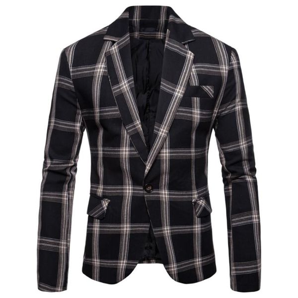 2020 fashion new men's casual boutique striped suit / male slim personality plaid suit, White;black
2020 fashion new men's casual boutique striped suit / male slim personality plaid suit, White;black