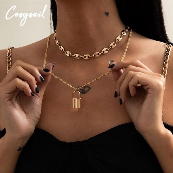 cosysail 2pcs/set padlock pendant necklace set for women punk pig nose chain choker necklace clavicle chain jewelry gift, Silver
cosysail 2pcs/set padlock pendant necklace set for women punk pig nose chain choker necklace clavicle chain jewelry gift, Silver
