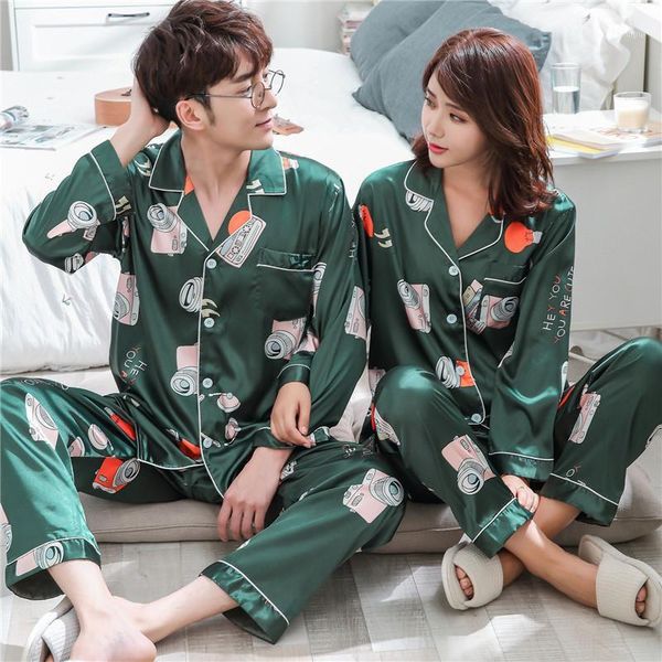 summer couple silk ice silk pajama printing camera long sleeve short sleeve casual korean loose youth home pajamas1, Black;brown
summer couple silk ice silk pajama printing camera long sleeve short sleeve casual korean loose youth home pajamas1, Black;brown