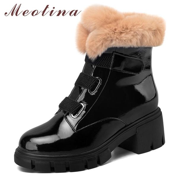 boots meotina snow woman genuine leather platform high heel ankle block short female shoes winter warm size 42, Black
boots meotina snow woman genuine leather platform high heel ankle block short female shoes winter warm size 42, Black