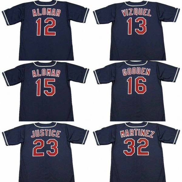 cleveland 12 roberto alomar 13 omar vizquel 33 eddie murray 23 david justice 15 sandy alomar 16 dwight gooden bartolo colon baseball jersey, Blue;black
cleveland 12 roberto alomar 13 omar vizquel 33 eddie murray 23 david justice 15 sandy alomar 16 dwight gooden bartolo colon baseball jersey, Blue;black