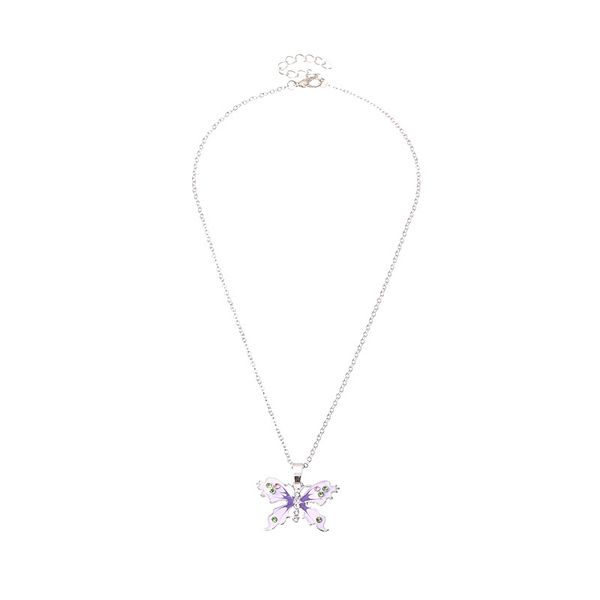 girl's heart chain chic neck chain oil drop lavender butterfly necklace cross border european and american jewelry, Silver
girl's heart chain chic neck chain oil drop lavender butterfly necklace cross border european and american jewelry, Silver