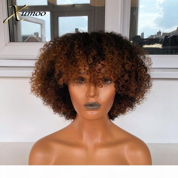 xumoo high density short bob kinky curly ombre brown brazilian human hair wig with bangs none lace wig human hair wigs for women, Black;brown
xumoo high density short bob kinky curly ombre brown brazilian human hair wig with bangs none lace wig human hair wigs for women, Black;brown