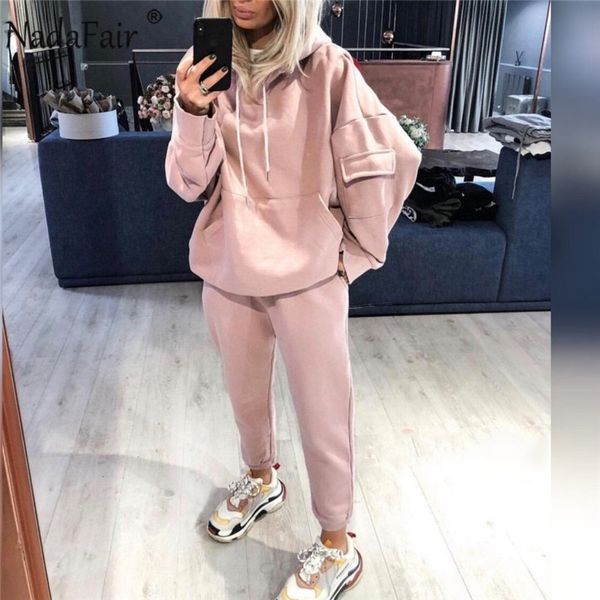 nadafair 2piece women's tracksuit oversized hoodie and pants autumn winter solid outfits casual sport suit two piece set women 201104, Gray
nadafair 2piece women's tracksuit oversized hoodie and pants autumn winter solid outfits casual sport suit two piece set women 201104, Gray