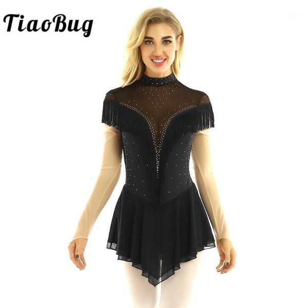 tiaobug women dancewear rhinestones tassels figure skating dress ballet gymnastics leotard stage performance competition costume1, Black;red
tiaobug women dancewear rhinestones tassels figure skating dress ballet gymnastics leotard stage performance competition costume1, Black;red