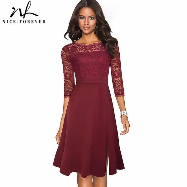 casual dresses nice-forever vintage pure color with floral lace patchwork side split cocktail party a-line women flared dress a225, Black;gray
casual dresses nice-forever vintage pure color with floral lace patchwork side split cocktail party a-line women flared dress a225, Black;gray