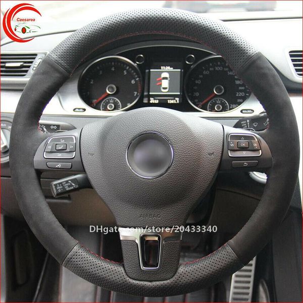 black suede leather car steering wheel cover for vw golf passat cc touran tiguan
black suede leather car steering wheel cover for vw golf passat cc touran tiguan
