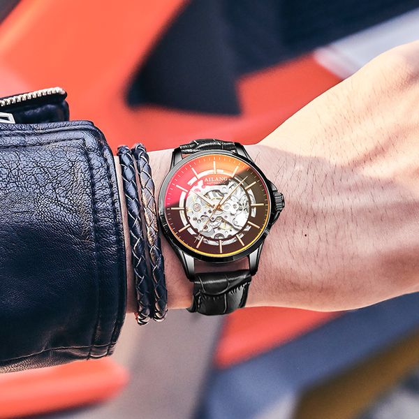 ailang 2019 new men's mechanical automatic authentic waterproof black technology wormhole concept cool watch male, Slivery;brown
ailang 2019 new men's mechanical automatic authentic waterproof black technology wormhole concept cool watch male, Slivery;brown