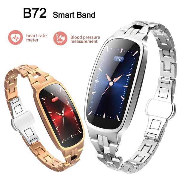 b72 - female watch, smart sports wristband, stainls steel monitor, tracker, fitns heart rate blood prsure and bluetooth
b72 - female watch, smart sports wristband, stainls steel monitor, tracker, fitns heart rate blood prsure and bluetooth
