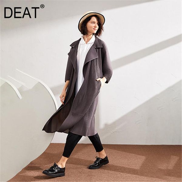 deat pleated coat women cardigan seven sleeve thick loose lapel collar elegant high street solid 2021 new autumn fashion ht356, Tan;black
deat pleated coat women cardigan seven sleeve thick loose lapel collar elegant high street solid 2021 new autumn fashion ht356, Tan;black