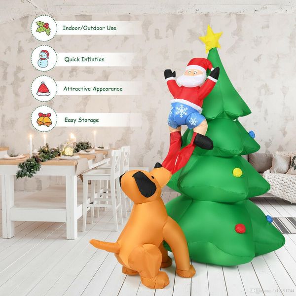 6.5ft inflatable christmas tree santa decor w/led lights outdoor yard decoration
6.5ft inflatable christmas tree santa decor w/led lights outdoor yard decoration